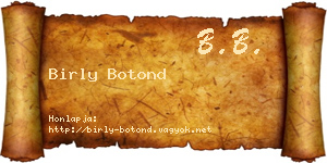 Birly Botond névjegykártya